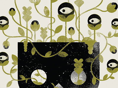 The plants have eyes (close-up) eyes illustration plants skull texture vector