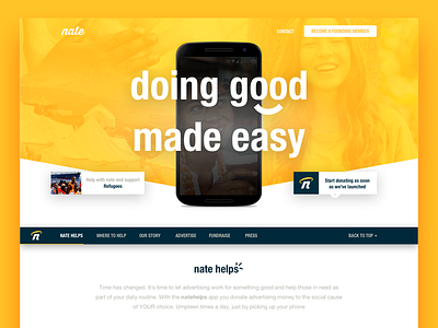 Sneak Peek – Website for a charity app android app brand charity help human nate ui ux website