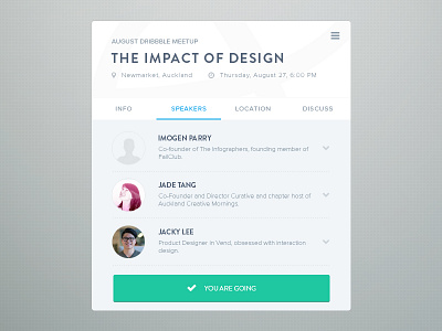 Impact of Design design dribbble flat graphic interface meetup ui widget