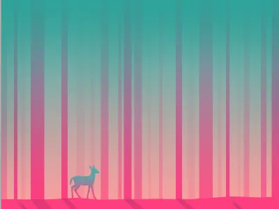 Twilight animation blue deer forest fun graphic design illustration lars lars lundberg pink still