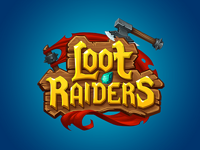 Loot Raiders Logo design game illustration logo mobile