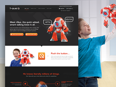 i-Que animation interaction kids robot toy website