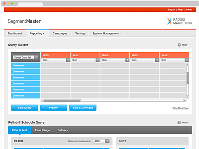 Segmaster Screen application data ux