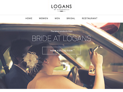 Logans Fashions Bridal Section clean design landing white
