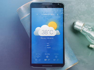 Weather App android app blue cloud sun weather