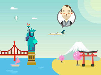 travel illustration japan travel