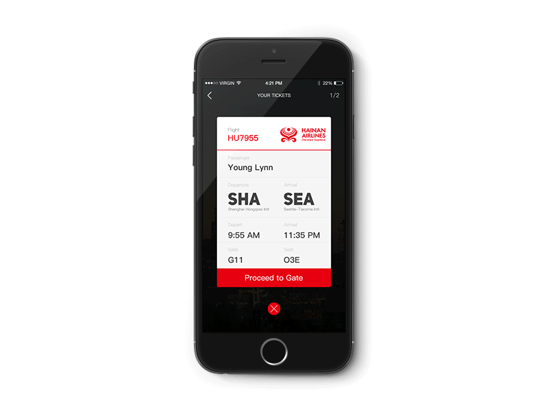 Airline Tickets App ae airline app book gif red search ticket ui ux