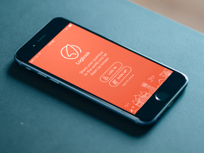 Logbook Landing Page animation appdesign design gif interface mobile ui ux vector