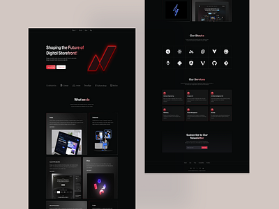 IT Firm Landing Page UI (Dark) branding creative dark darkmode design desktop ecommerce it it firm landingpage software ui website