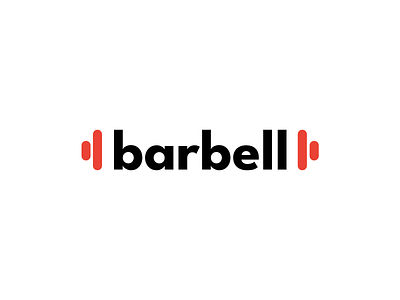 Barbell Logo brand branding design graphic design identity logo minimalist red simple wordmark