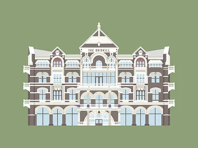 The Driskill Hotel architecture austin building driskill hotel illustration texas vector
