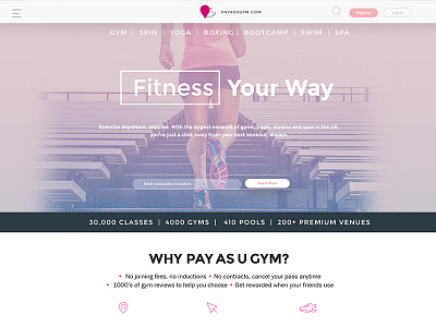 Payasugym Homepage design fitness gym homepage ui ux