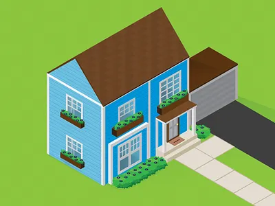 Isometric House Practice house isometric real estate vector