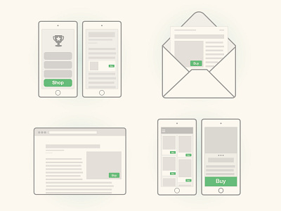 modest products buy button commerce icons mobile