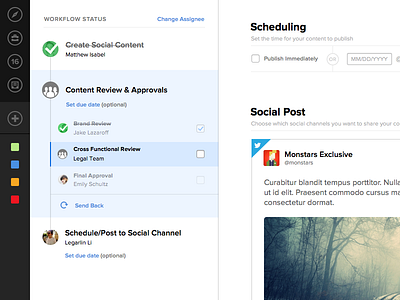 Task Workflow assignee scheduling social status task task status timeline ui workflow