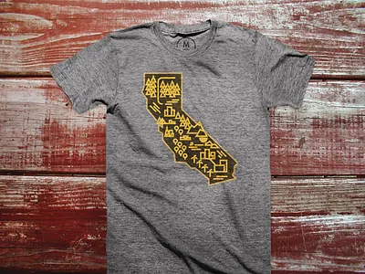 "The Golden State" Shirt (Cotton Bureau) cali california cotton bureau minimal shirt simple state united states usa