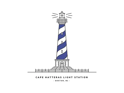 Cape Hatteras Light Station – NC cape design icon illustration lighthouse nc north carolina