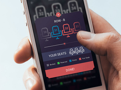 Ticket Booking android app cinema film interface movie theatre ticket ui