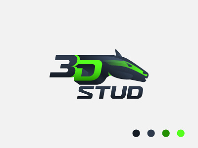 3D STUD 3d app brand horse identity logo logotype wip