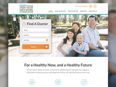 Puget Sound High-Value Network Home Page clean concept health care homepage light medical responsive user interface web design webdesign website white space