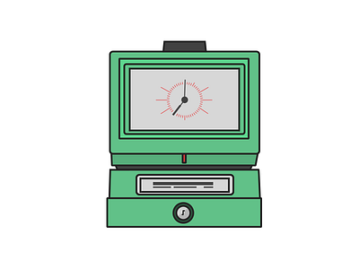 Clocking in clock icon illustration time