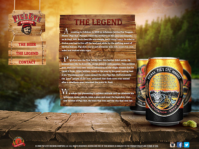 Pigs Eye "The Legend" beer beer site beer website eye pig pigs eye site design web design