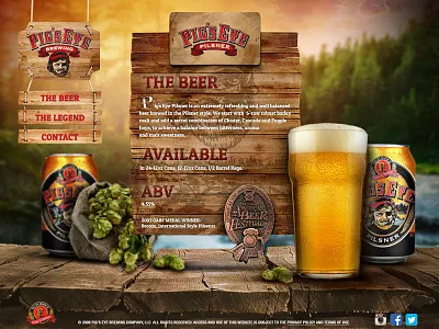 Pigs Eye "The Beer" beer beer site beer website eye pig pigs eye site design web design