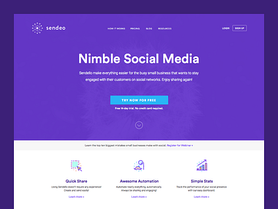 Sendeo Social Homepage homepage products sass social ui web