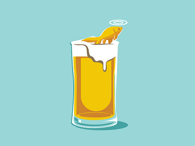 Water not Beer art direction beer design fish glass graphic design illustration marine ocean water