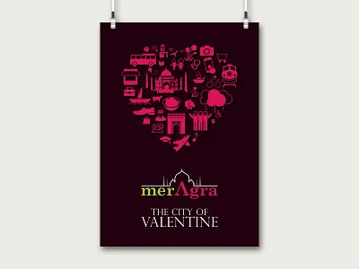 merAgra agra city graphic graphic design green icon india logo love ping poster valentine