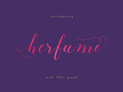 Herfume Font font glyph handwritten lettering multilingual script swash swirls typography vector