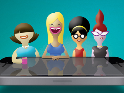 Characters app cartoon cartoons characters illustration people phone
