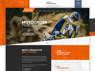 Home page flat homepage moto motocross orange simple web website