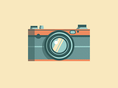 Camera! camera color design flash halftone illustration lens poster retro vector