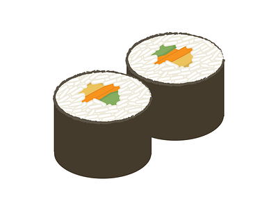 Vegetable Sushi food illustration illustrator sushi vector