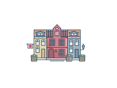 City city colors dribbble flat design graphic design lines old city outline pastels