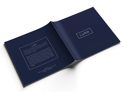 Lurk Brand Book book cover book design brand book layout navy