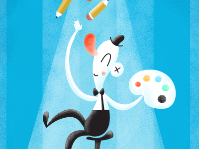 Creative Clown art blue circus clown colors creative design fun juggle paint pencil