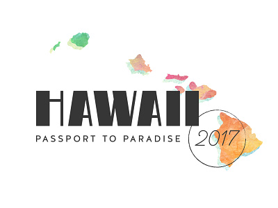 Hawaii identity lettering logo watercolor