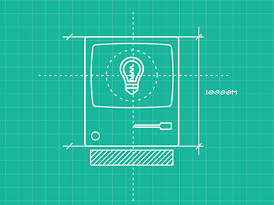 Blue Print Sketch computer diagram illustration lightbulb mac