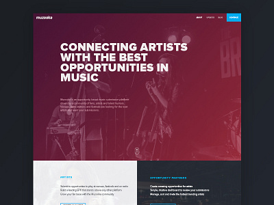 Muzooka homepage concept grid homepage music muzooka splash page