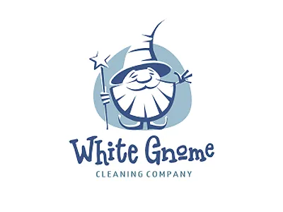 White Gnome branding cave cleaning company gnome identity logos sorcerer