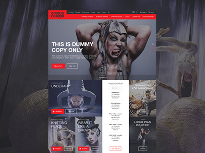 Circus W.I.P artdirection id ui ux webdesign