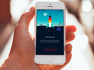 Rocket illustration design empystatescreen illustration iosapp iosappdesign mobiledesign rocket secretproject travelapp