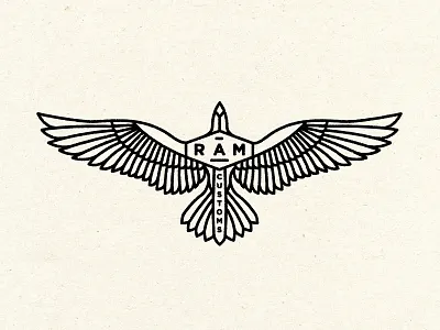 Ram Customs eagle illustration mark motorcycle