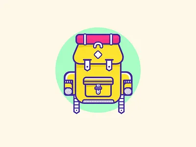 Let's go on a trip! backpack blanket camping design icon illustration journey pocket rucksack sketch trip