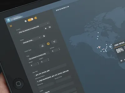 Monitoring App analysis app bar filter left map menu monitoring platform scan ui virus
