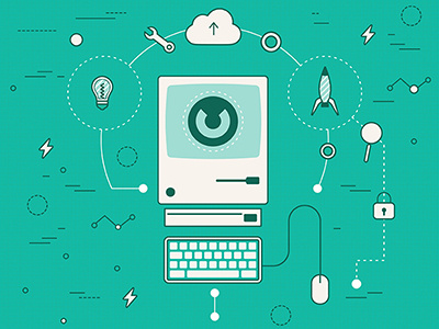 Discovery computer diagram illustration lightbulb mac old mac