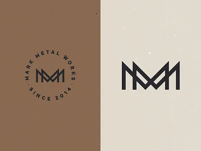 MMW / pt. II linear logo m metal seal type typography w