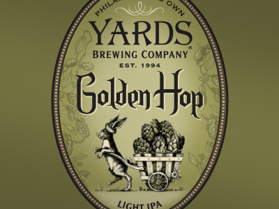 Golden Hop - label detail 4 beer brewery brewing company hops label philadelphia yards